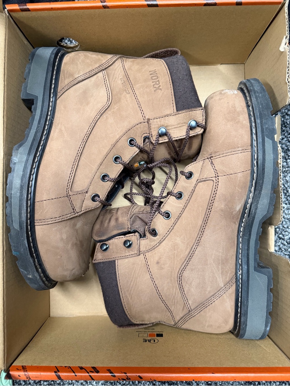 Women's Brown Lace-Up Work Boots 9.5W